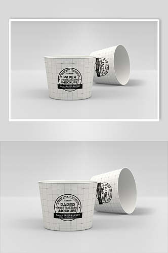 杯子线条创意大气白色快餐包装样机