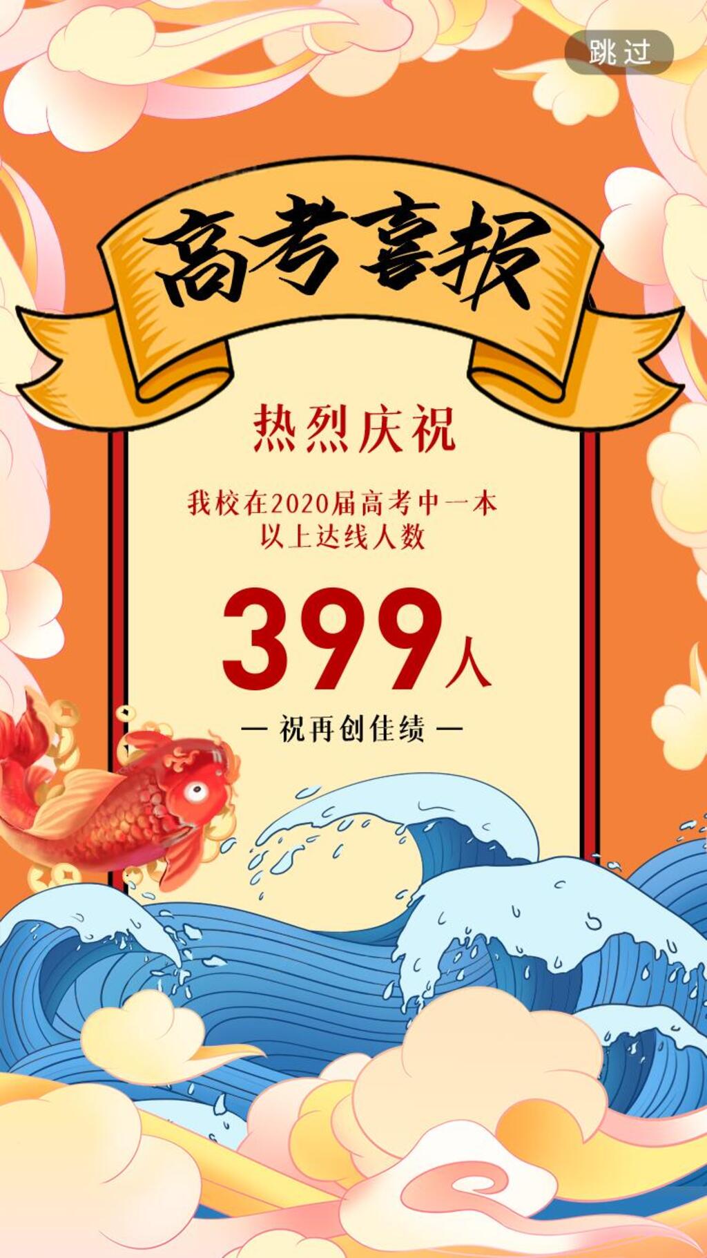 喜报高考励志手机H五长图素材