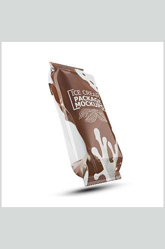 褐色英文创意膨化食品包装袋样机