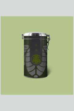 黑绿瓶子创意大气茶叶包装贴图样机