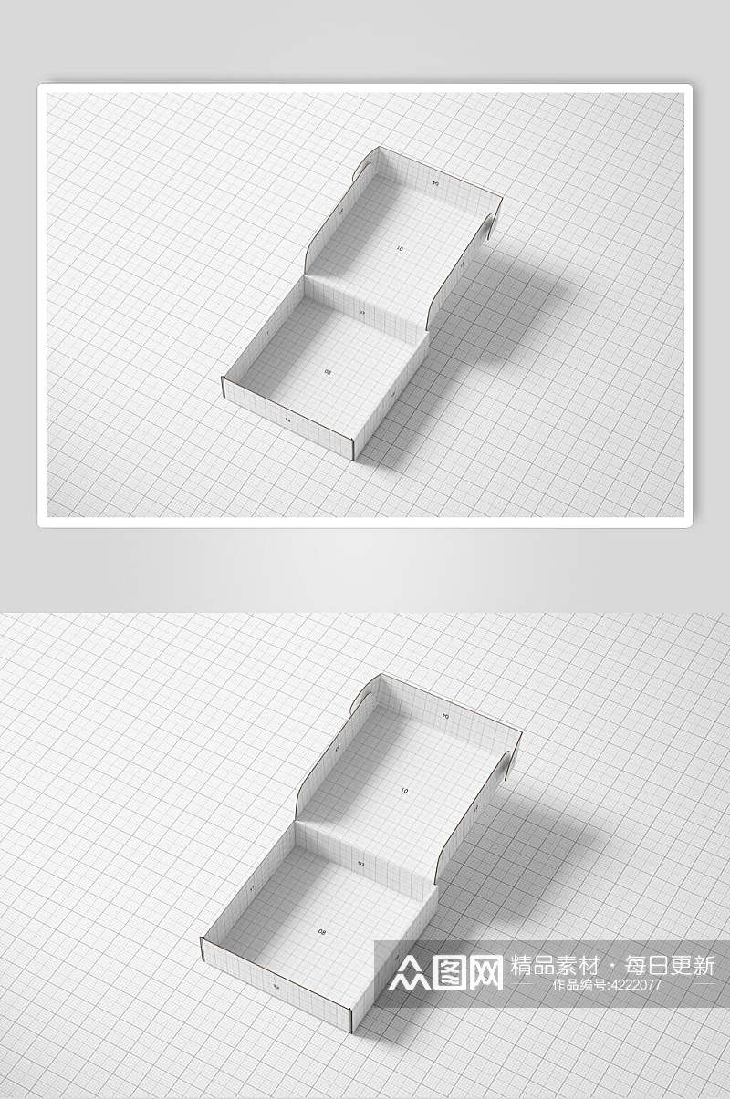 灰色文创快递纸盒设计展示贴图样机素材