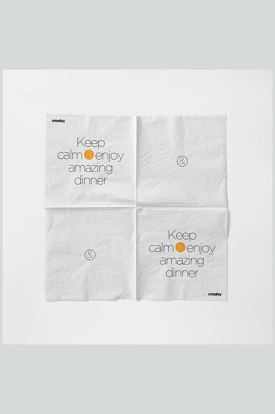 折痕皱纹英文餐厅纸巾卫生纸样机