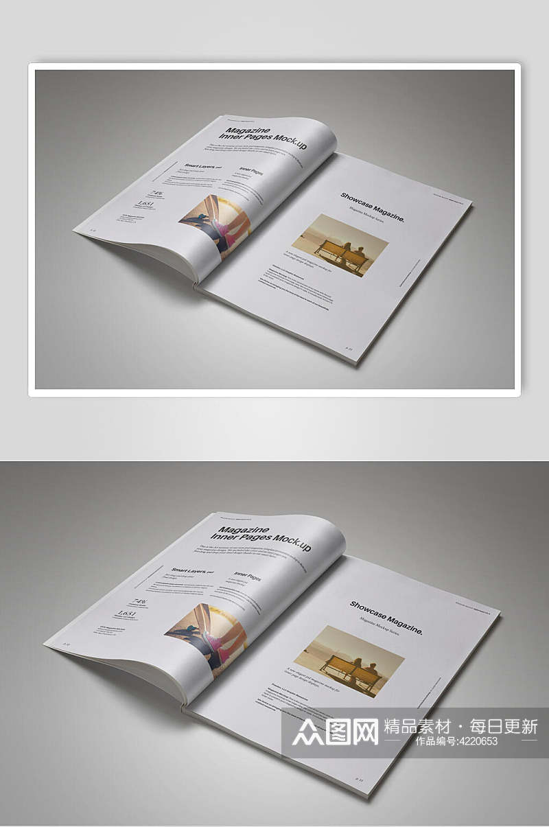 书本打开创意大气书籍画册贴图样机素材