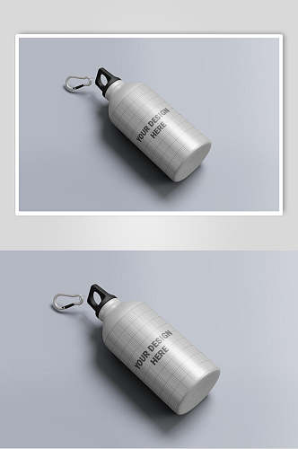 灰色英文高端大气酒瓶包装贴图样机