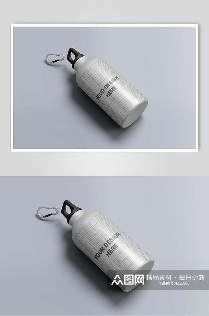 灰色英文高端大气酒瓶包装贴图样机素材