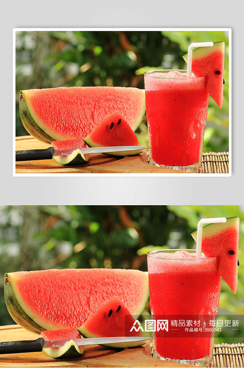 新鲜食品西瓜鲜榨水果汁摄影图片叁素材