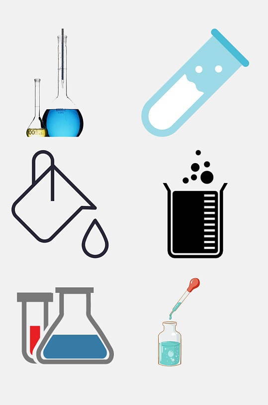 简约卡通科学化学用具免抠素材