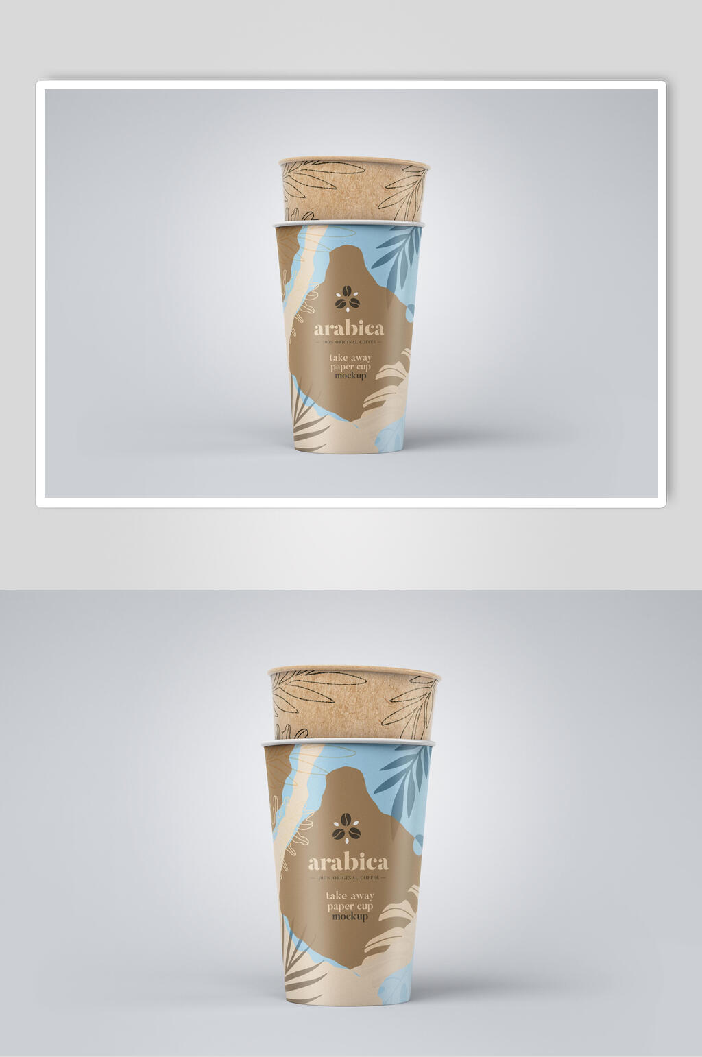 时尚杯子英文咖啡奶茶杯贴图样机素材