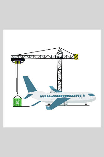 简约飞机快递物流空运矢量插画