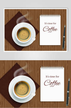 飘香咖啡插画矢量设计素材
