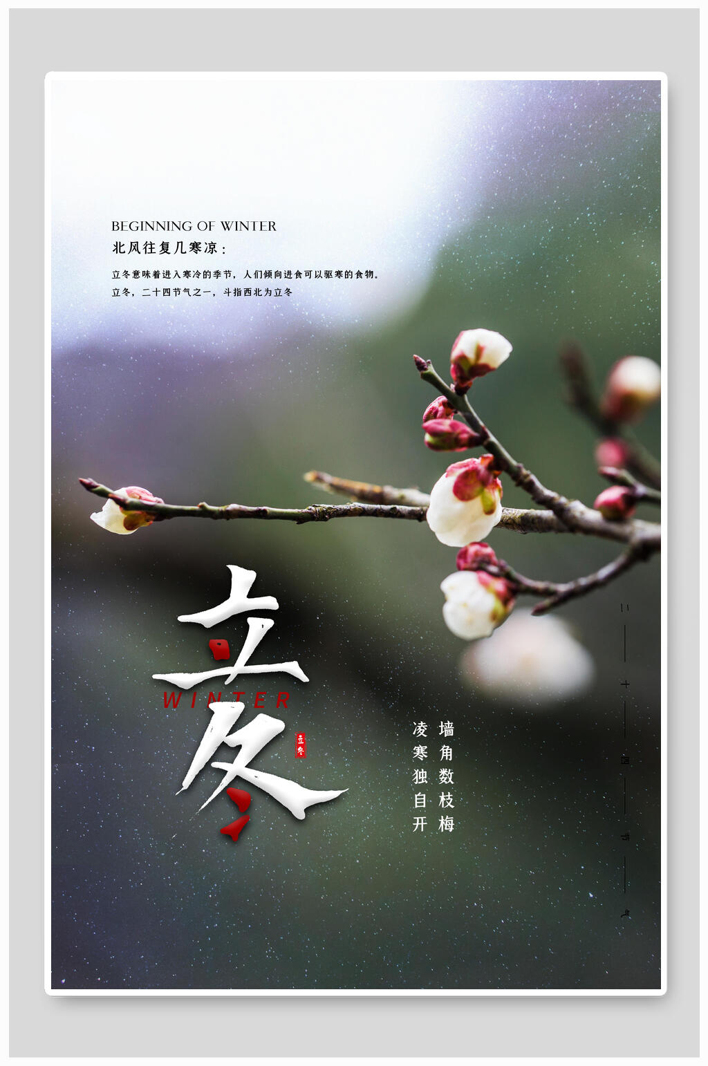 唯美简约立冬海报素材