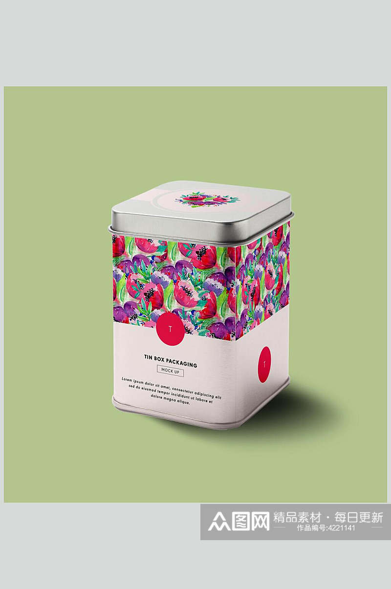 唯美彩色创意大气茶叶包装贴图样机素材