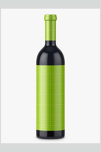 黑绿线条创意大气简约风红酒瓶样机
