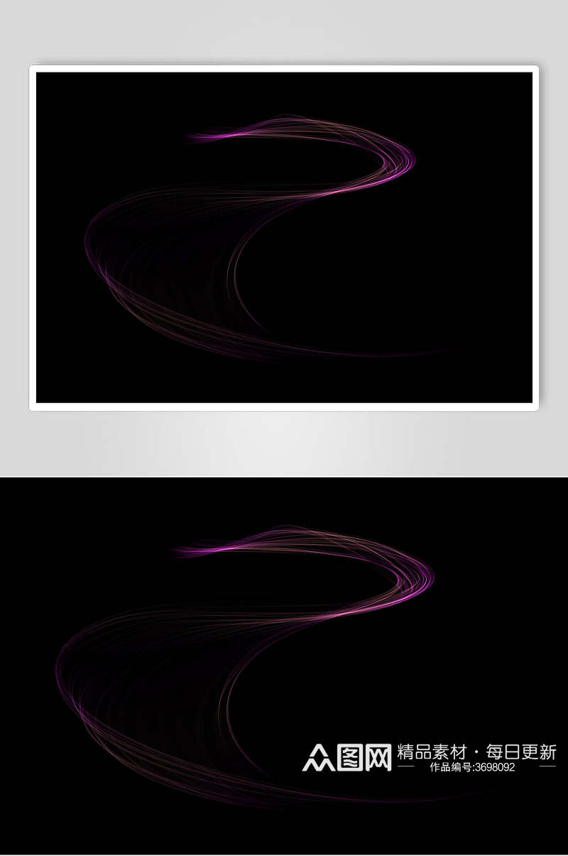 紫色火芒滤色效果黑底图片素材