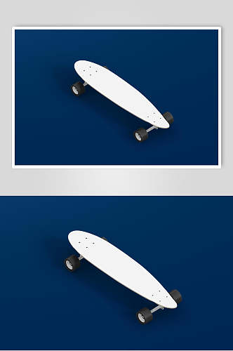 滑板蓝白简约创意大气清新品牌样机