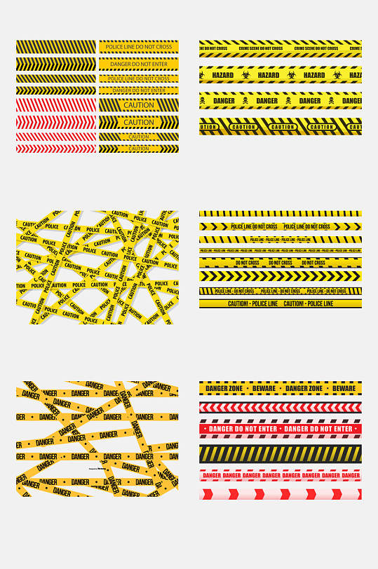 红色警戒线免抠素材