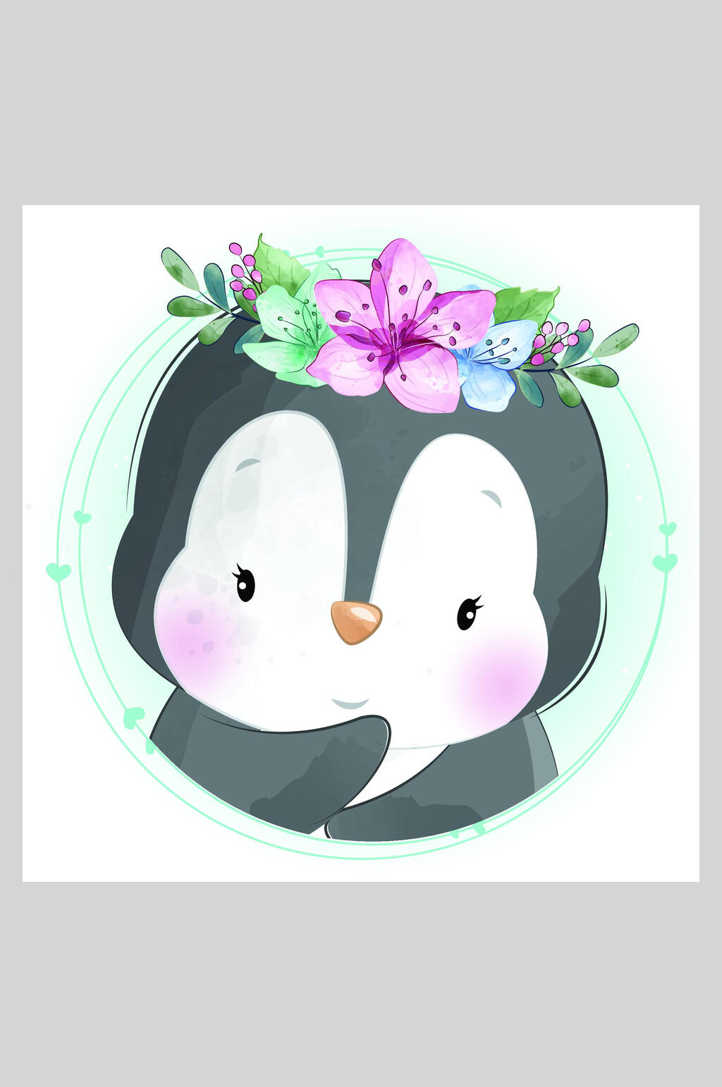 小清新可爱水彩卡通动物矢量插画素材