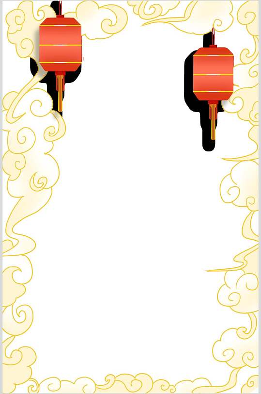 黄色国潮边框图片-黄色国潮边框设计素材-黄色国潮边框模板下载