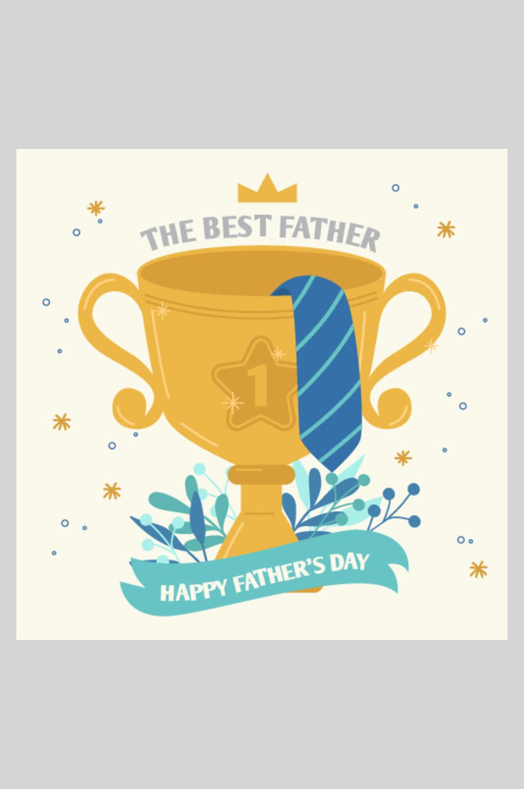 创意大气英文父亲节插画素材