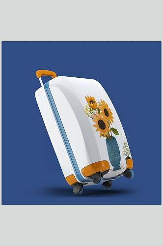 花朵手绘行李创意大气清新品牌样机