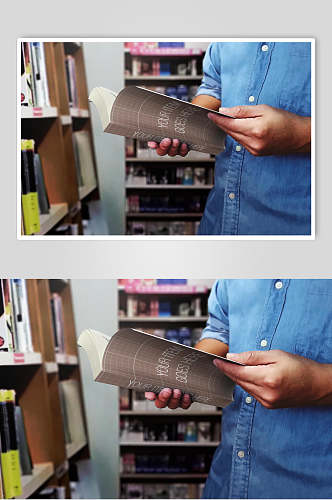 书架手指创意大气书籍画册贴图样机