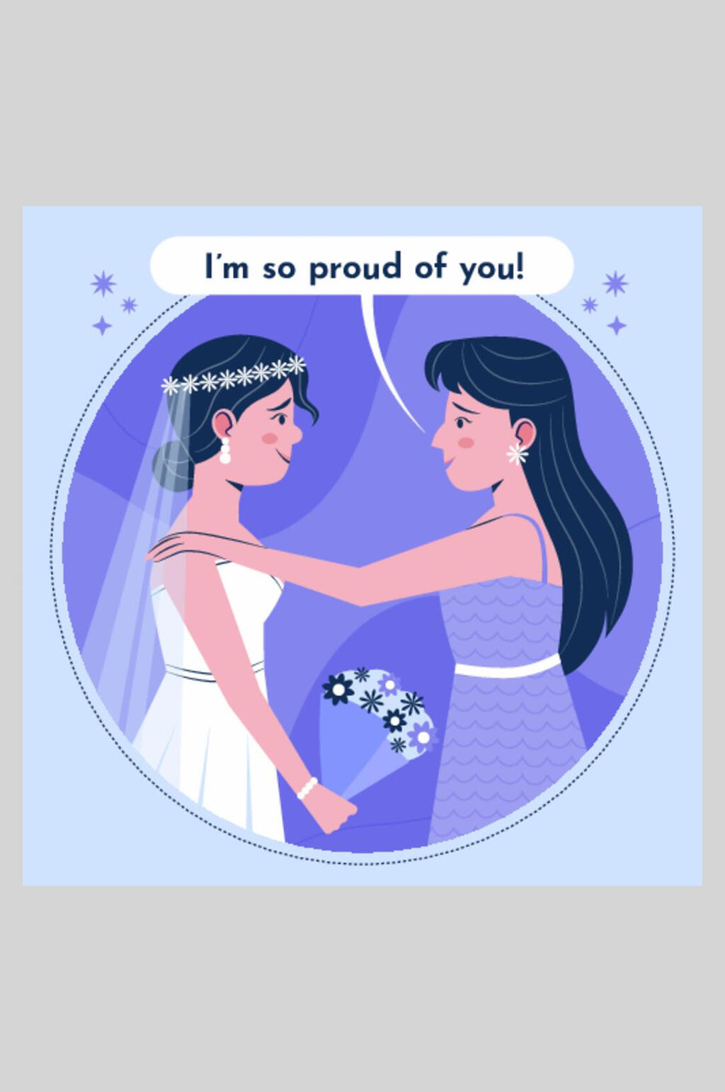 唯美时尚创意大气新娘伴娘婚礼矢量插画素材