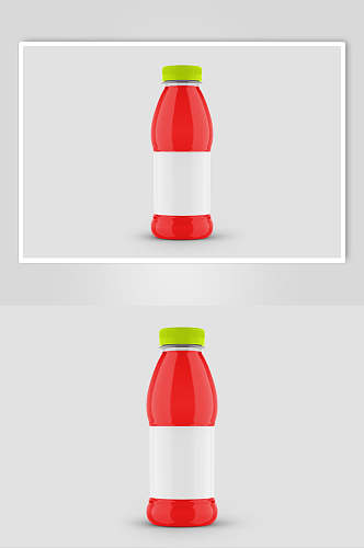 红白瓶子高端大气酒瓶包装贴图样机