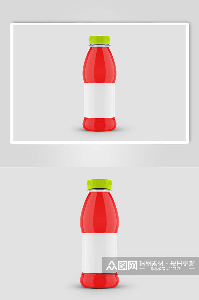 红白瓶子高端大气酒瓶包装贴图样机素材