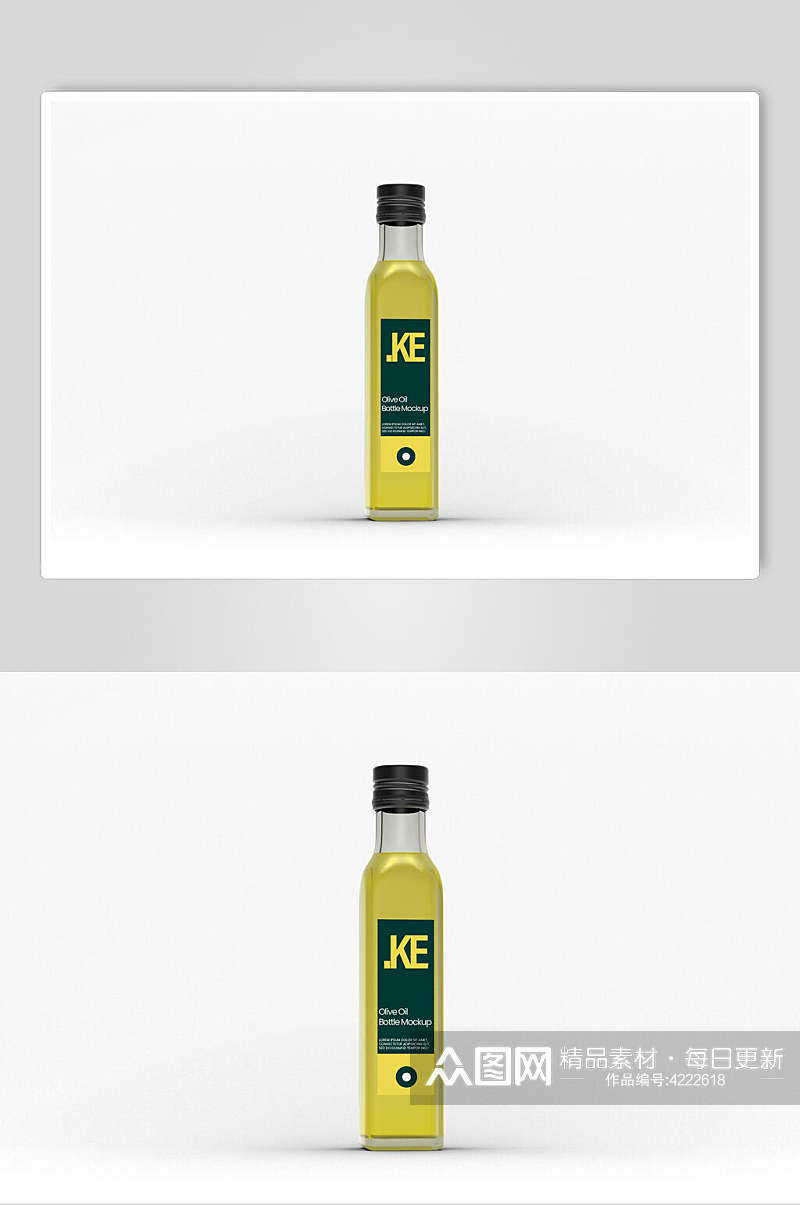 立体留白英文黑黄酒瓶包装贴图样机素材