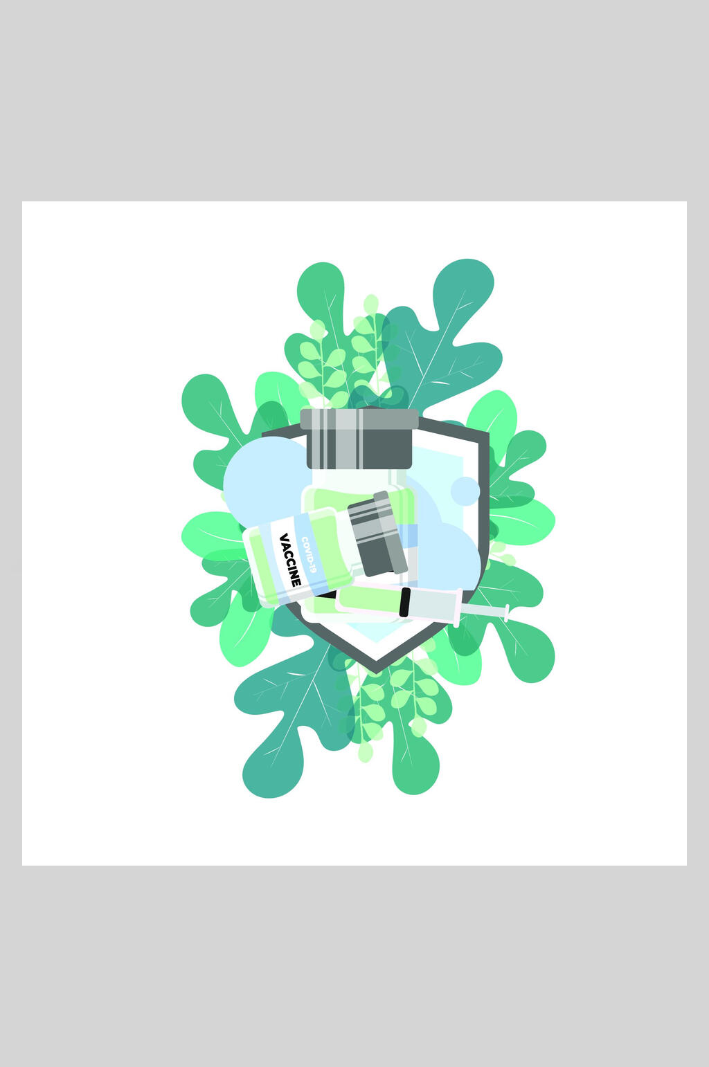 极简小清新植物疫苗注册器矢量插画素材