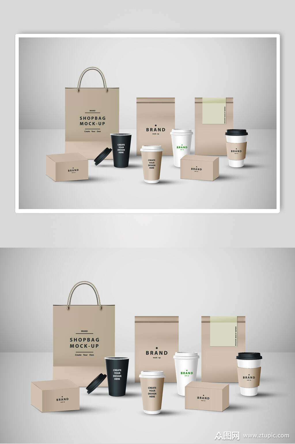 整套vi咖啡插画矢量素材素材