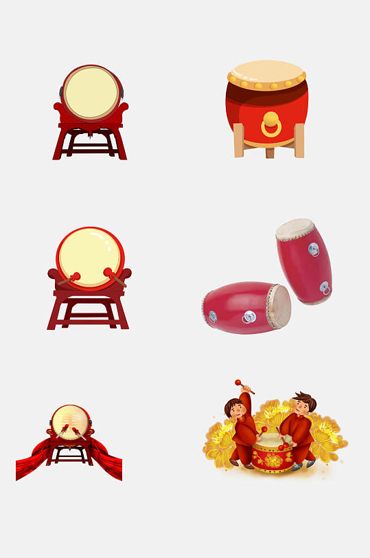 簡約大氣古風(fēng)鑼鼓免摳素材