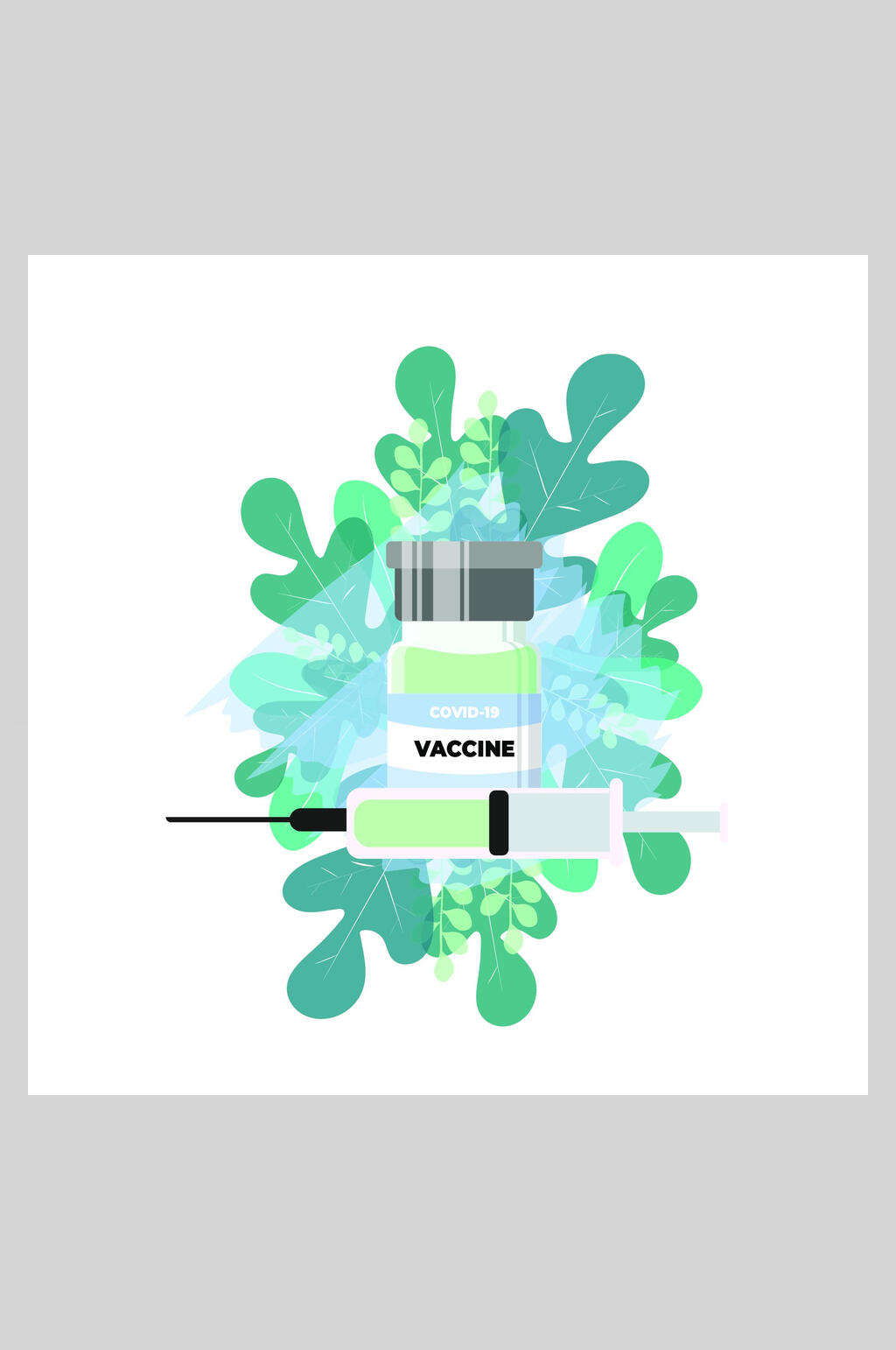 小清新植物疫苗注册器矢量插画素材