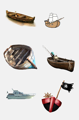 中国风帆船木船免抠素材