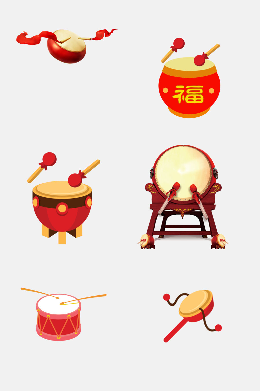 古风锣鼓免抠设计素材素材