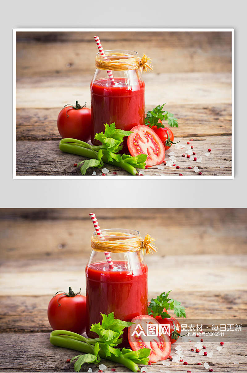 招牌西红柿鲜榨水果汁摄影图片叁素材