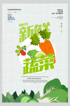 创意新鲜果蔬食品海报