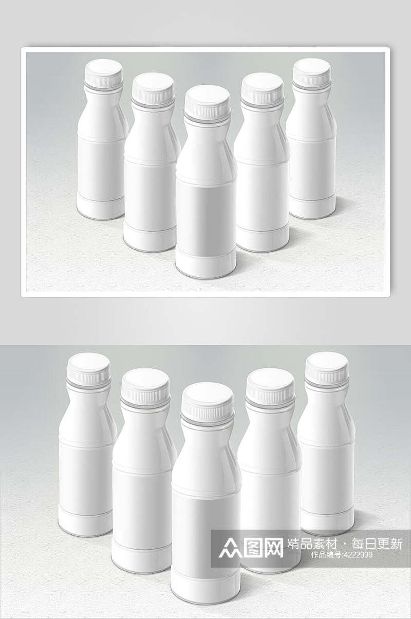 瓶子灰色高端大气饮料瓶展示样机素材