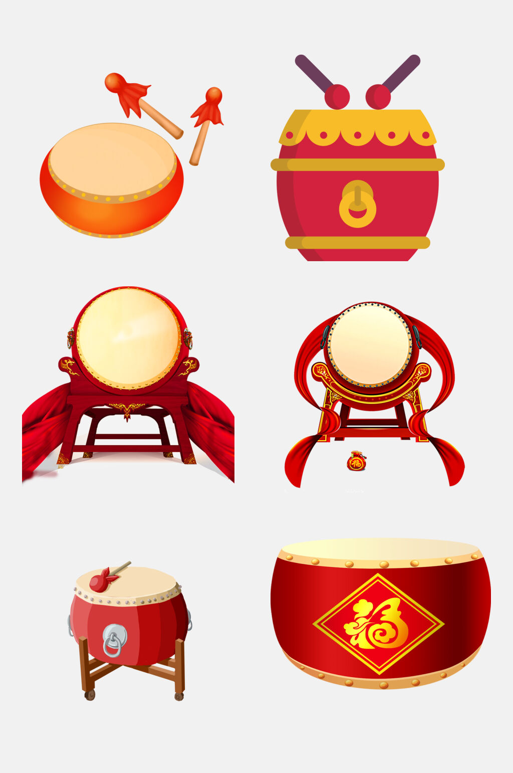 复古古风锣鼓免抠素材素材