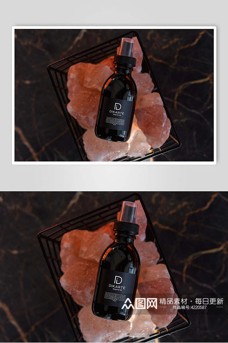 瓶子石头创意大气化妆品包装瓶样机素材