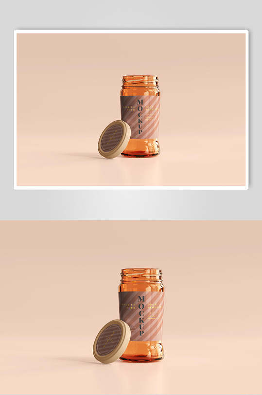 农家自制果酱玻璃罐瓶贴包装标签样机玻璃罐样机