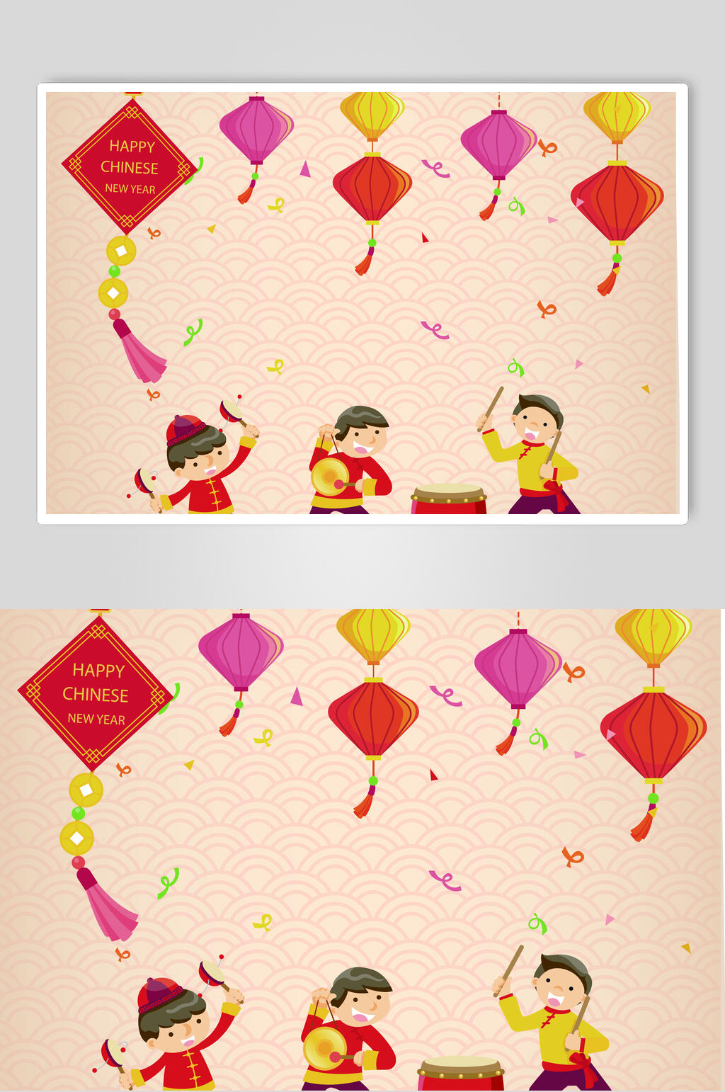 灯笼新年春节矢量素材素材