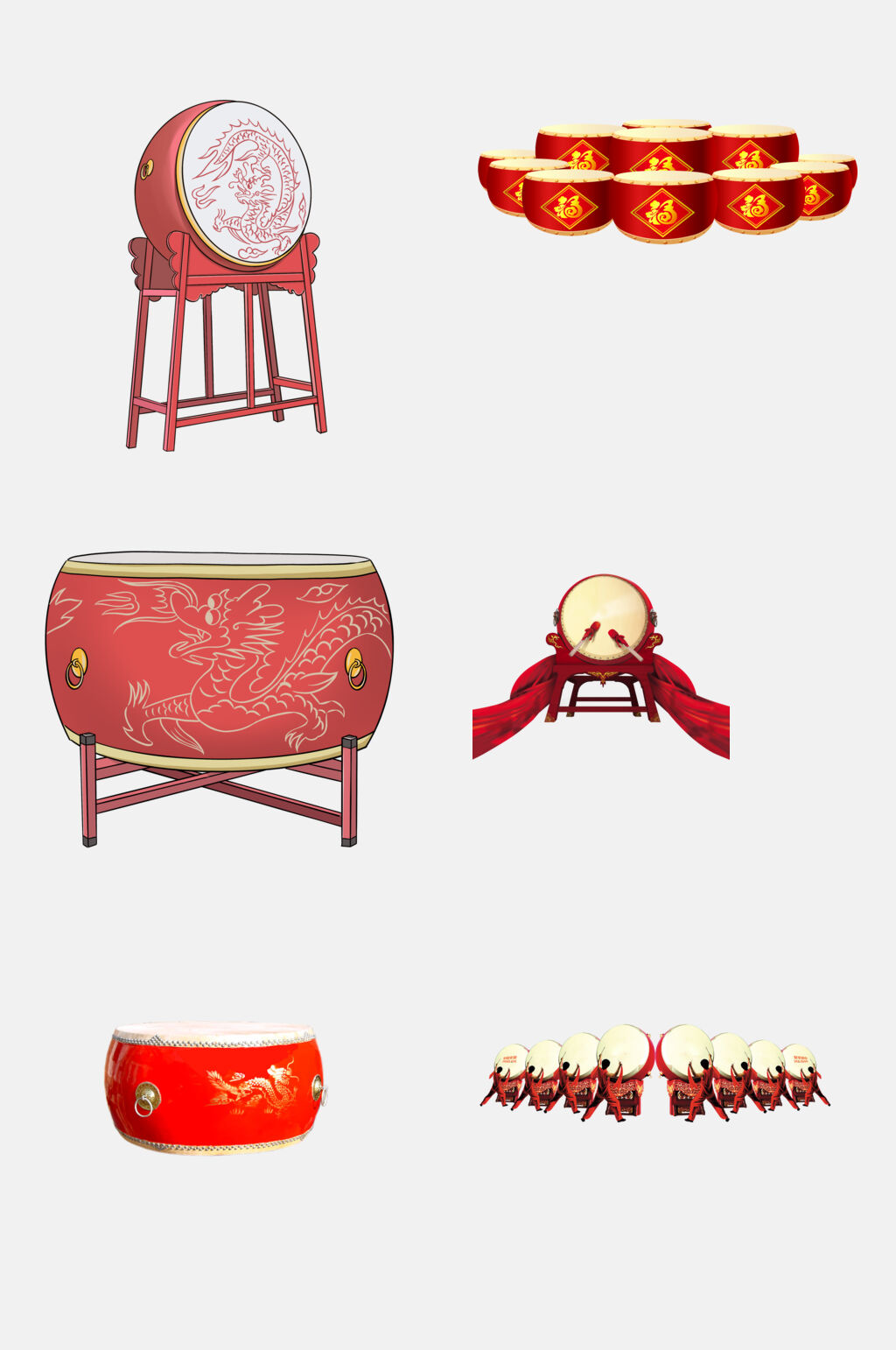 喜庆古风锣鼓免抠素材素材