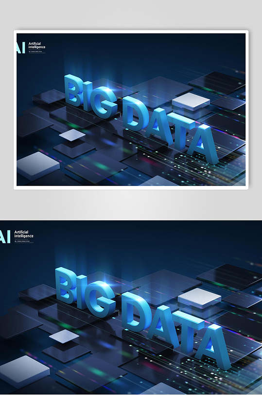 英文蓝色ai科技素材