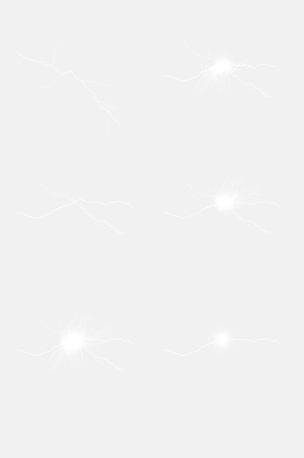 白色闪电透明底免抠素材素材