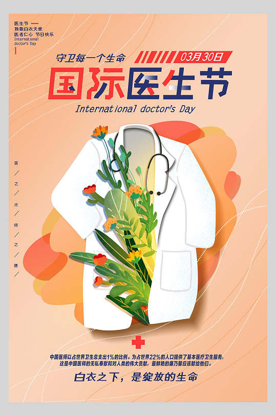 医生服国际医师节海报