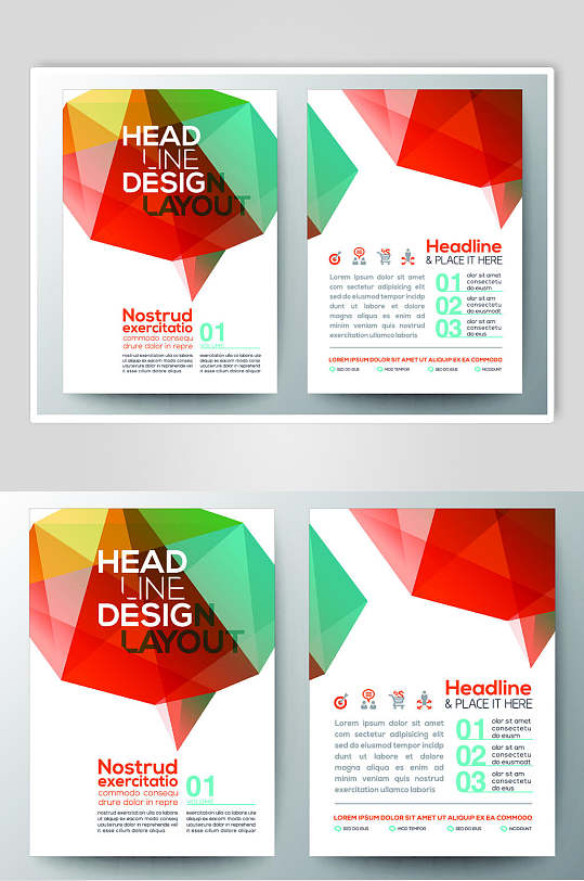 彩色英文大气企业单页宣传单素材