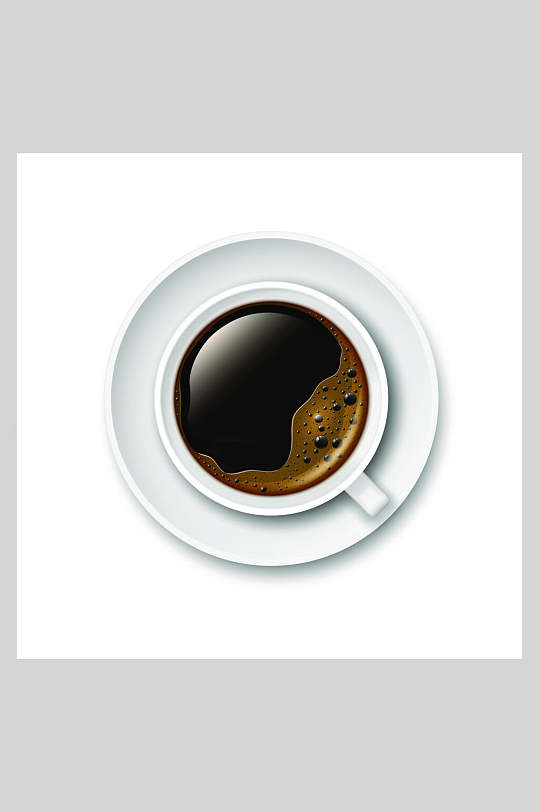 茶杯液体气泡简约时尚黑白咖啡店矢量插画