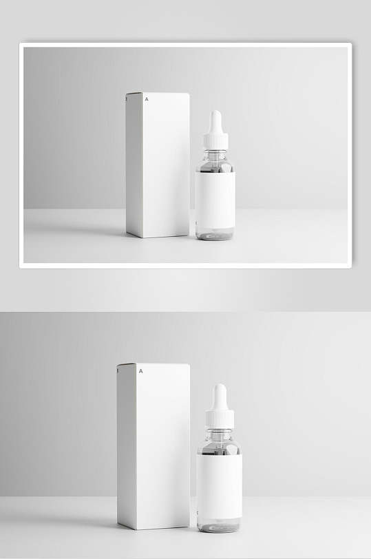 盒子高端化妆品滴管瓶子贴图样机-众图网