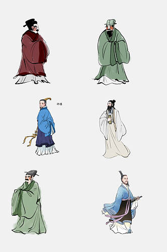 古典创意中国古代人物免抠素材